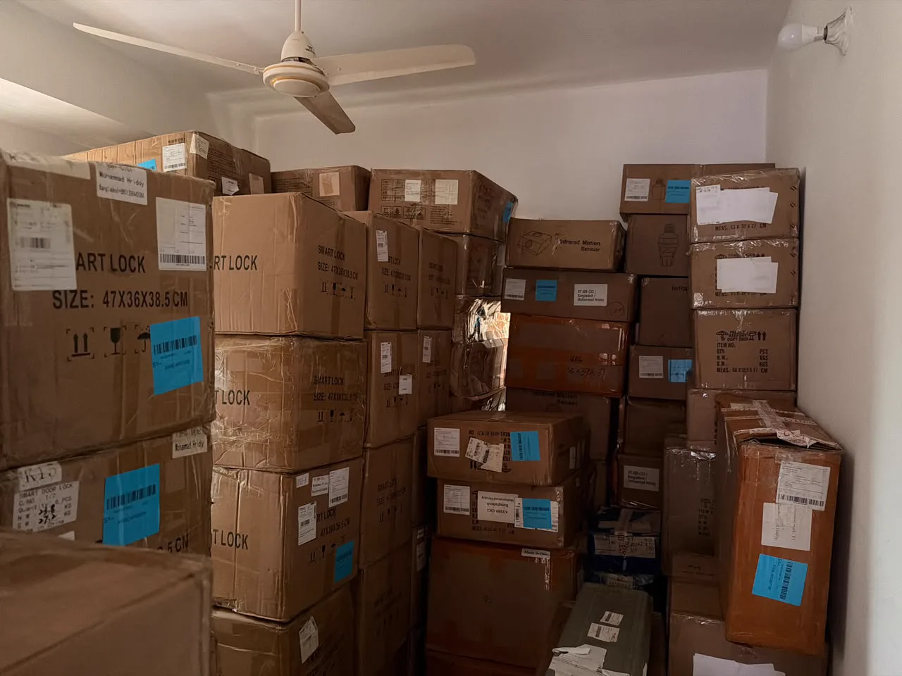 Smart lock stock boxes stored at YEYAY Chattogram Experience Center