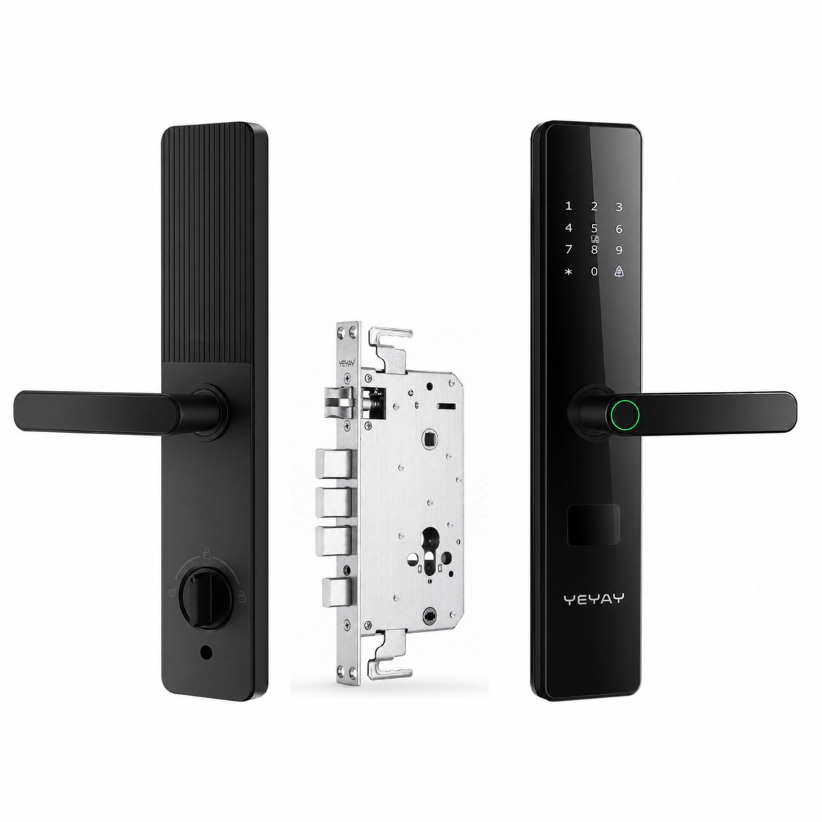 YEYAY Home Smart Handle Door Lock – Tuya WiFi, Fingerprint, Password, Card, Key & Temporary Password Unlock smart door lock, YEYAY