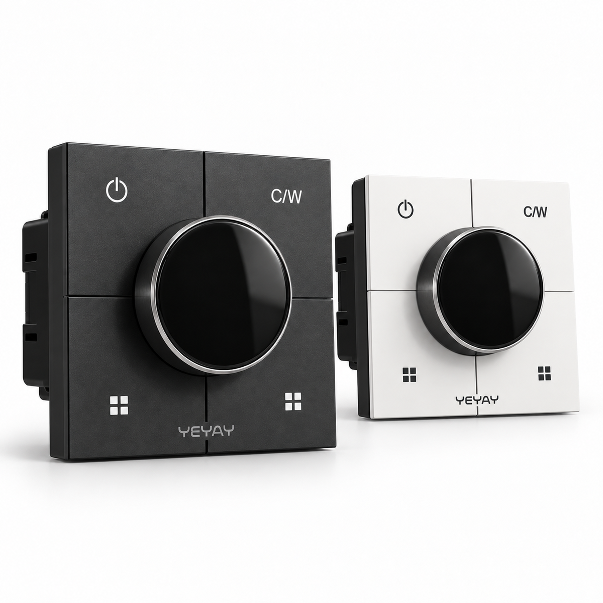86mm Zigbee Smart Rotary Dimmer with 2 Gang Relay 2 Scene Control, White/Black, Tuya App via Zigbee Gateway, Alexa and Google Home by YEYAY DIMORA Z1 smart door lock, YEYAY