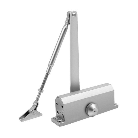 YEYAY CLOSIX CL75 Heavy Duty Hydraulic Automatic Door Closer, Adjustable Closing Speed, Aluminum Alloy, 65-85KG Door Capacity, Silver
