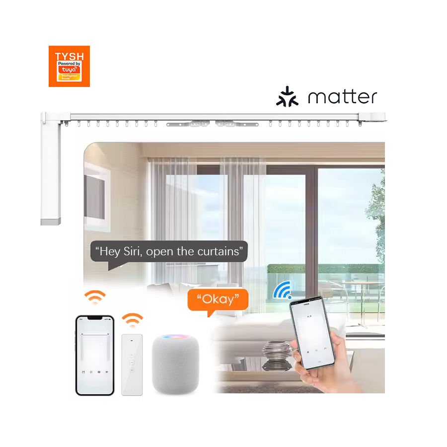 WiFi Smart Electric Curtain Motor and Track Kit with 1.2Nm Motor Remote, Tuya App via WiFi by YEYAY CURTENA W10 smart door lock, YEYAY