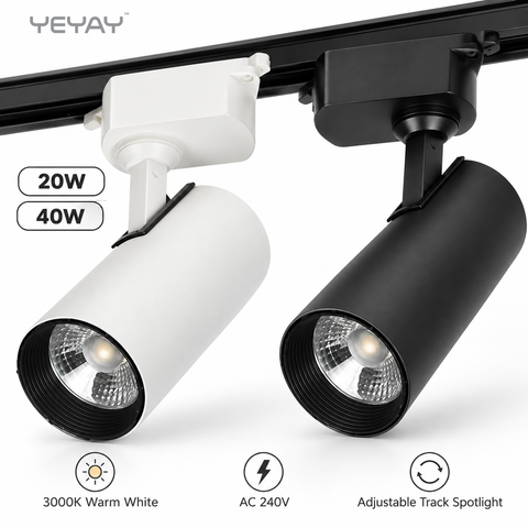 LED Track Spotlight | Warm White | 20W, 40W | LUXORA T
