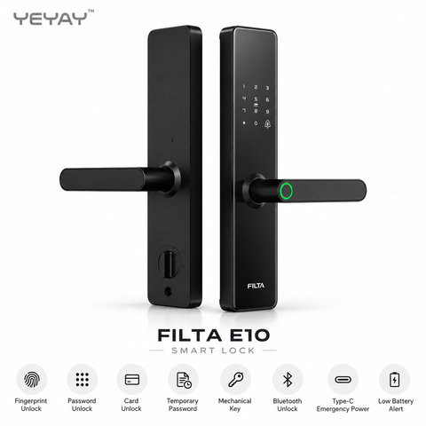 Smart Handle Lock | Fingerprint, Password and Card | CORE E10 | Bluetooth
