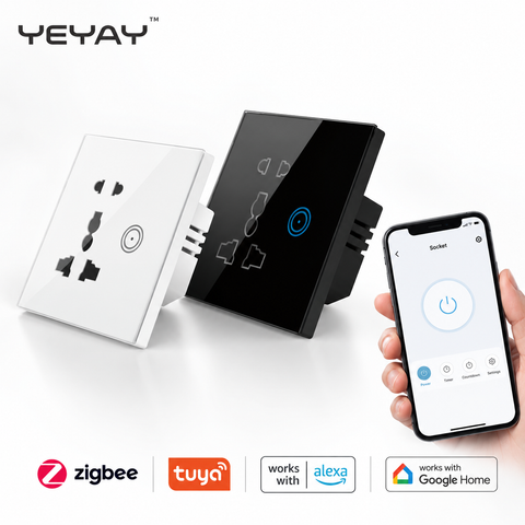 Zigbee Smart Wall Socket | Universal Outlet | 13A | SOCKRA Z1