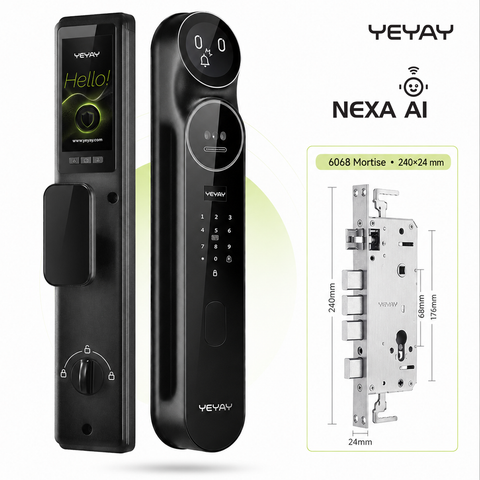 WiFi Smart Door Lock | Face Recognition and Palm Unlock | Emoji Display | NEXA AI